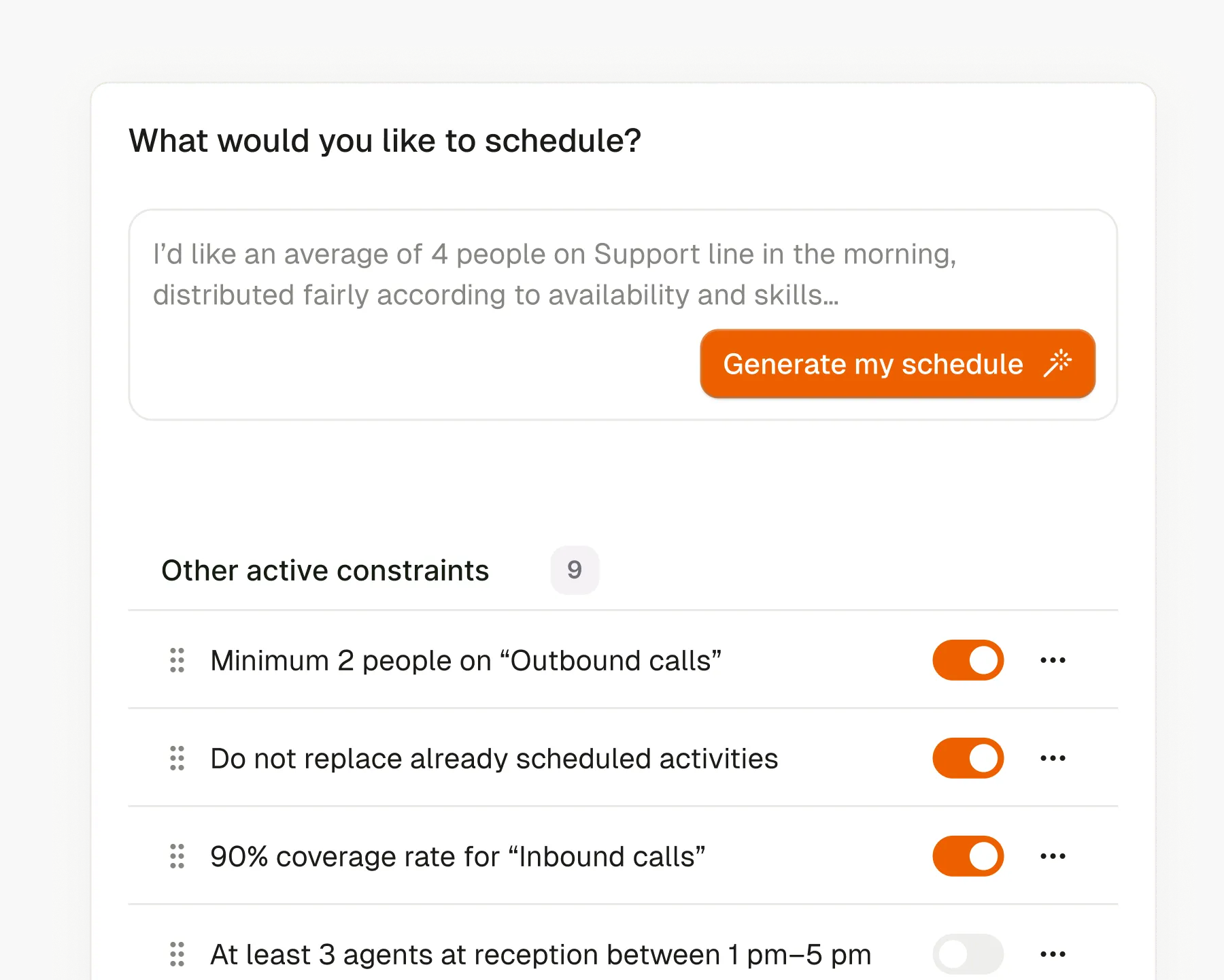 Planning constraints with generative AI assistant