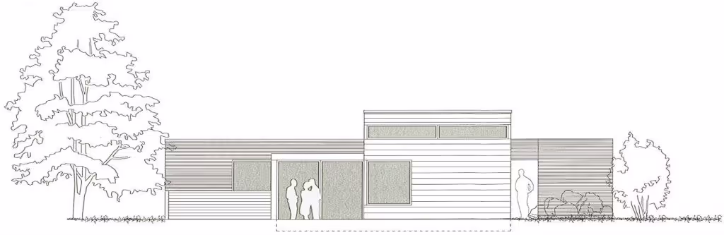 Planbild av husets andra sida.