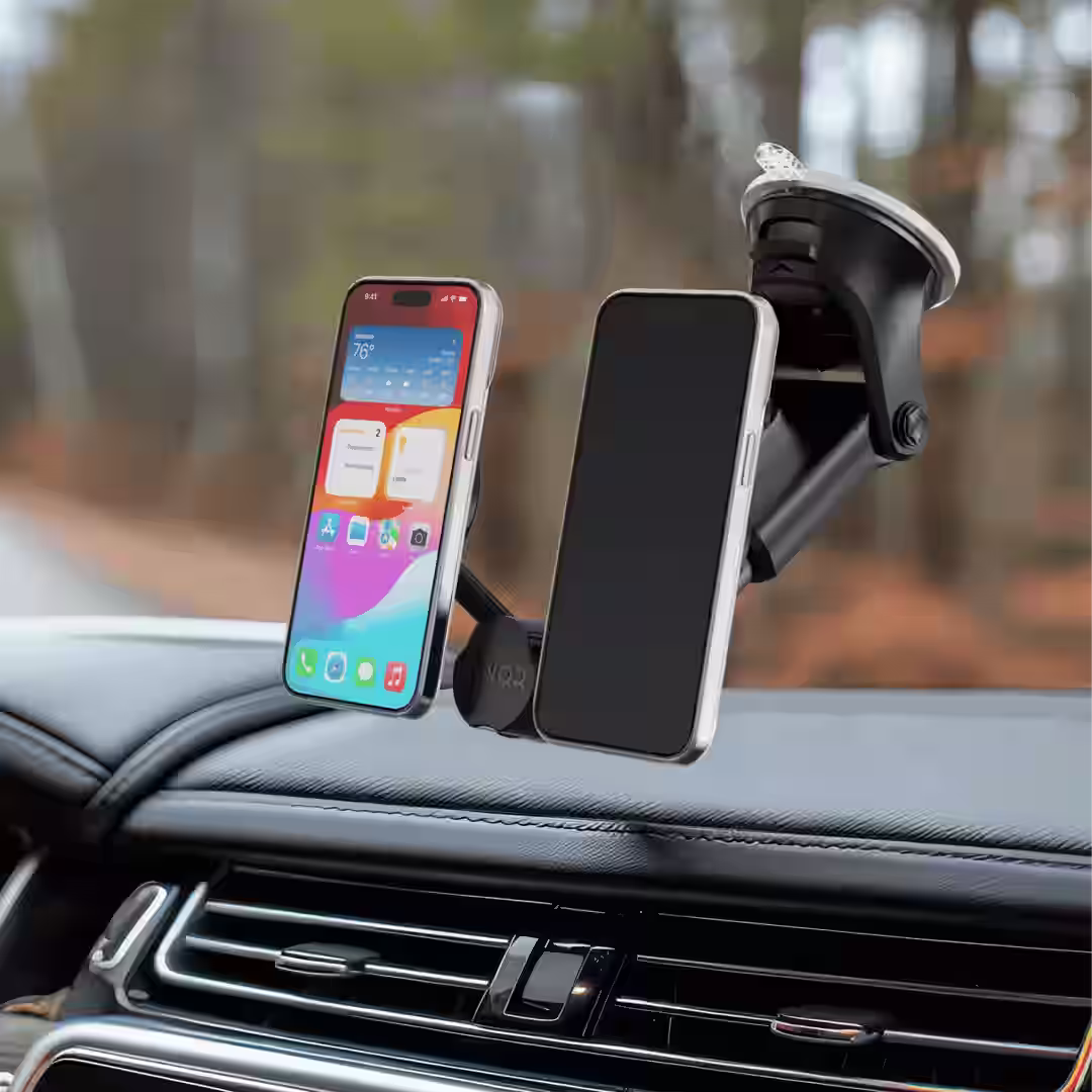 professional's clean car dashboard featuring a sleek, mounted smartphone for navigation - Quick release mount