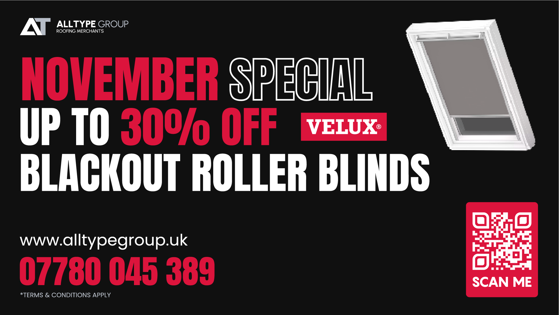 Velux blind 30% offer banner