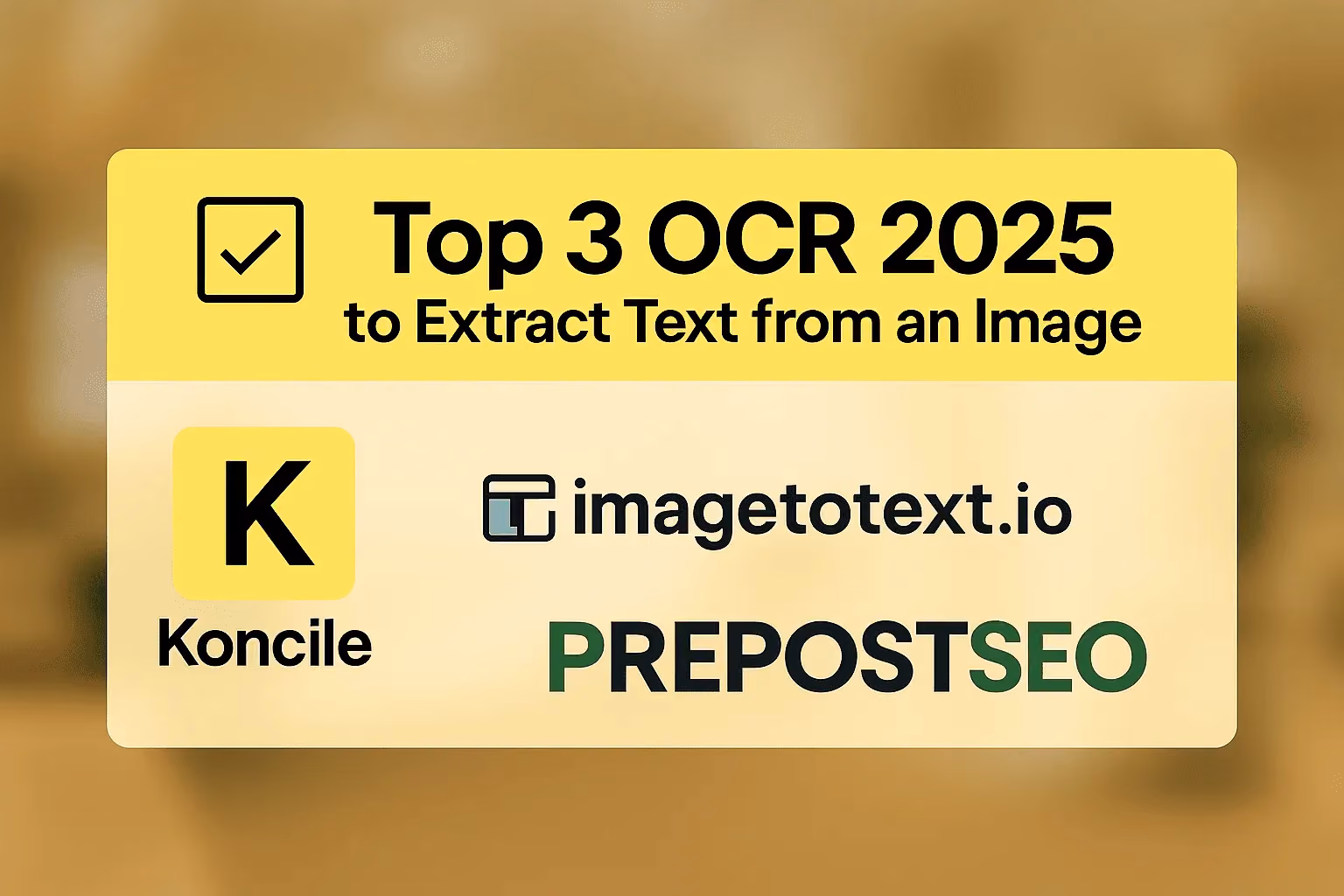 Logos of the top 3 OCR tools featured in the comparison for extracting text from images