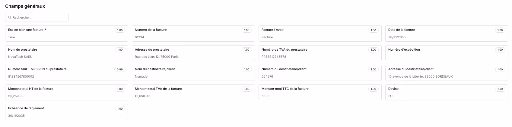 Interface app koncile champs généraux