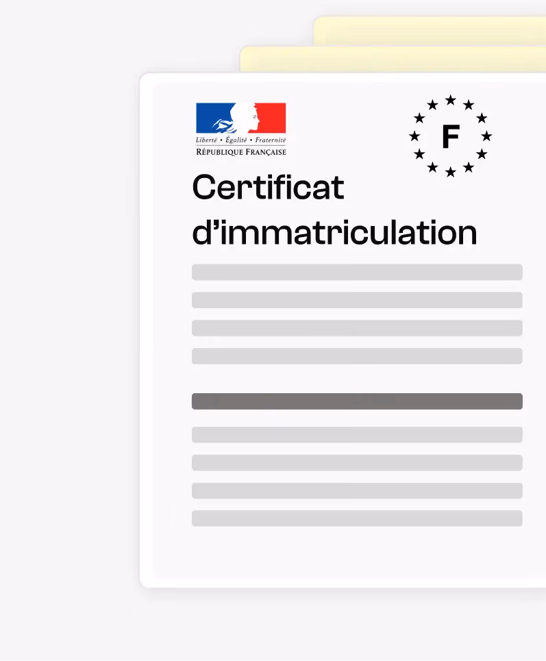 Scanner Pdf en texte extrayant automatiquement les informations d'une Carte Grise, telles que le numéro d'immatriculation, le VIN, la marque et le modèle du véhicule.