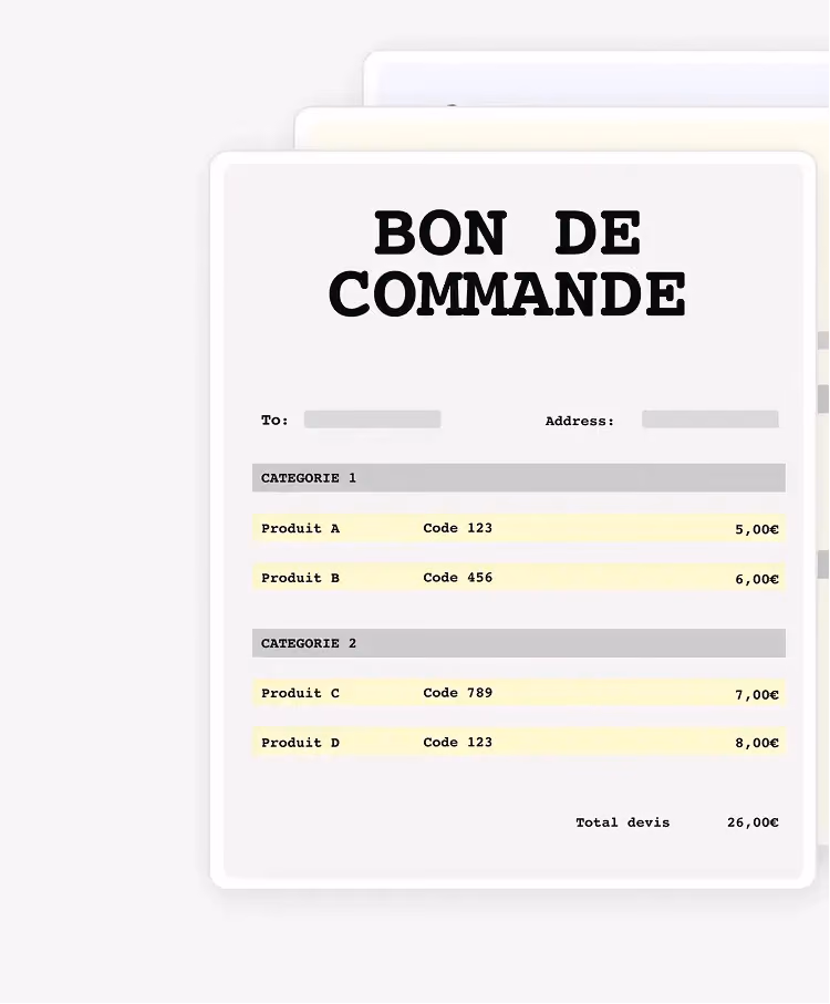 Vignette de bon de commande.