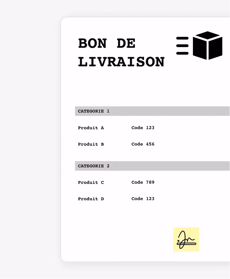 Vignette de bon de livraison.