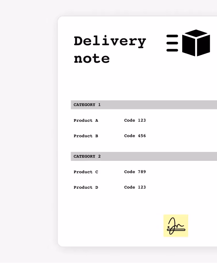 Delivery note thumbnail.