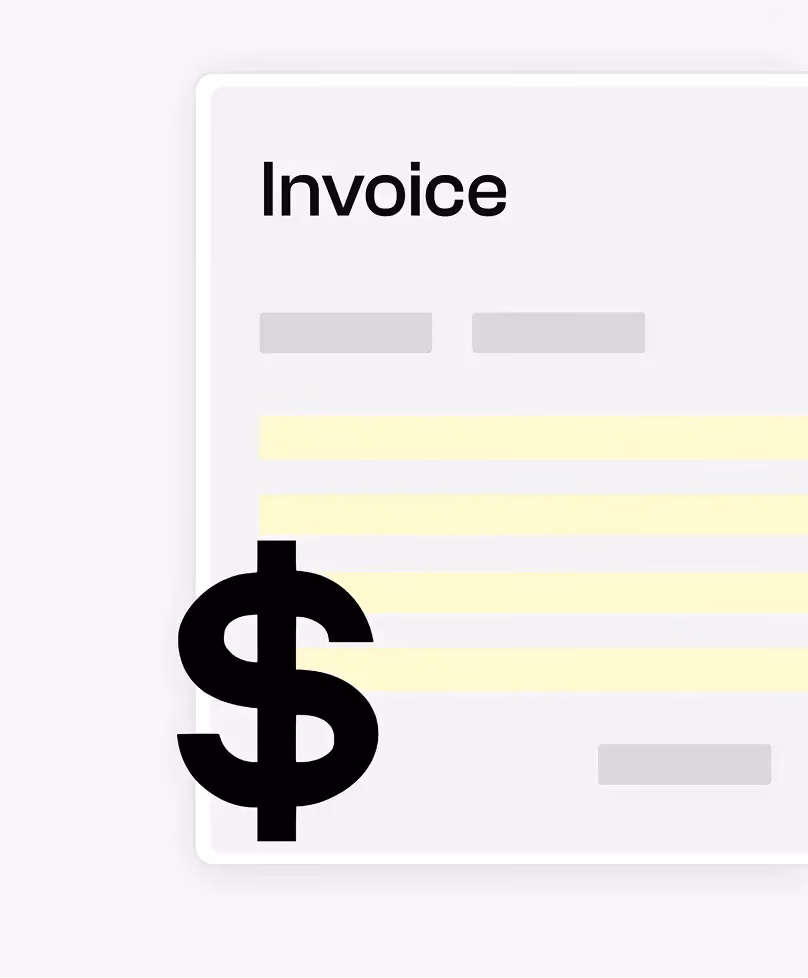 An invoice with a dollar sign