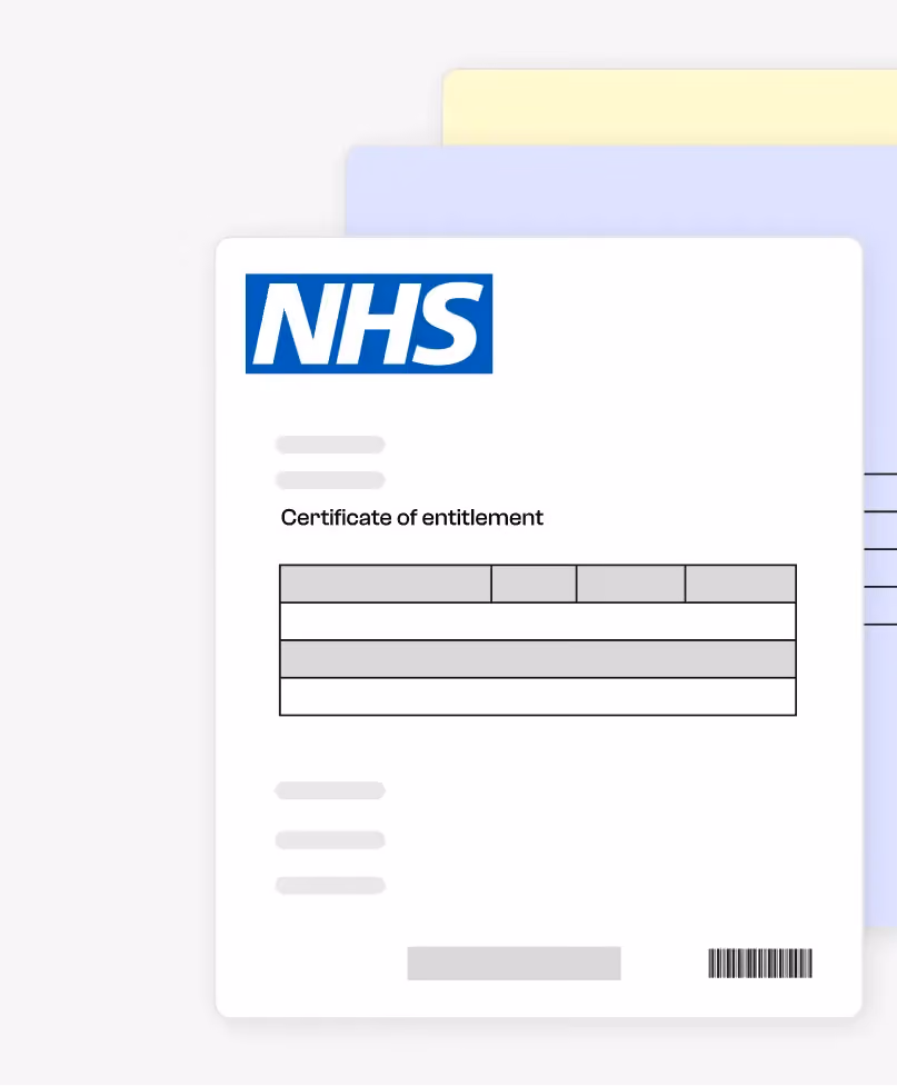 Thumbnails of entitlement certificates for social security