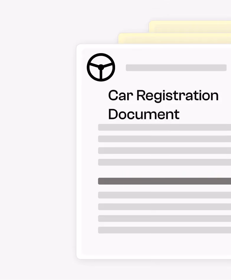 Scan PDF to text automatically extracting information from a car registration document, such as registration number, VIN, make and model of the vehicle.