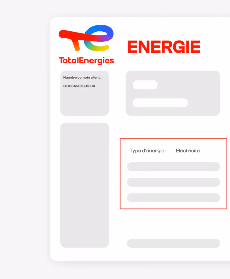 Photo de facture Total Energie
