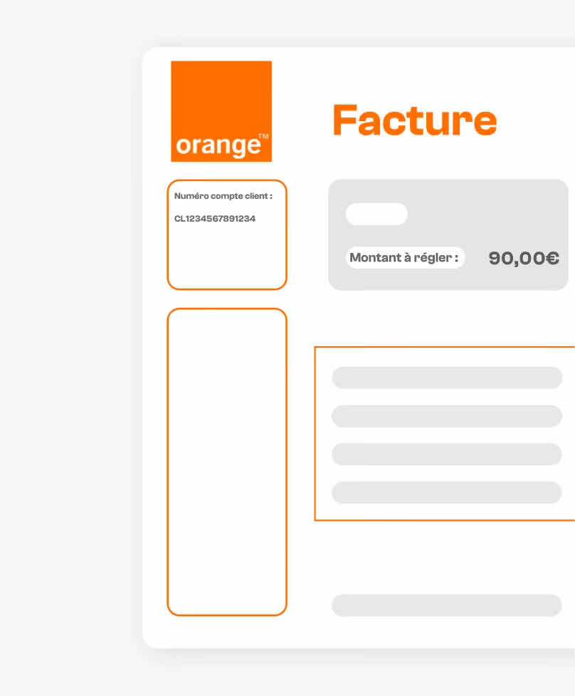 Scanner de factures Orange pour extraire informations clefs