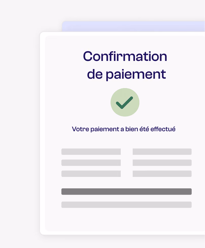 Confirmation de paiement