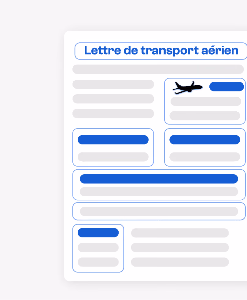 Extraction Lettre de transport aérien