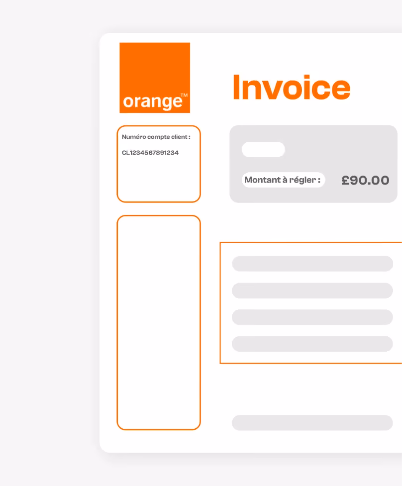 Orange invoice scanner to extract key information