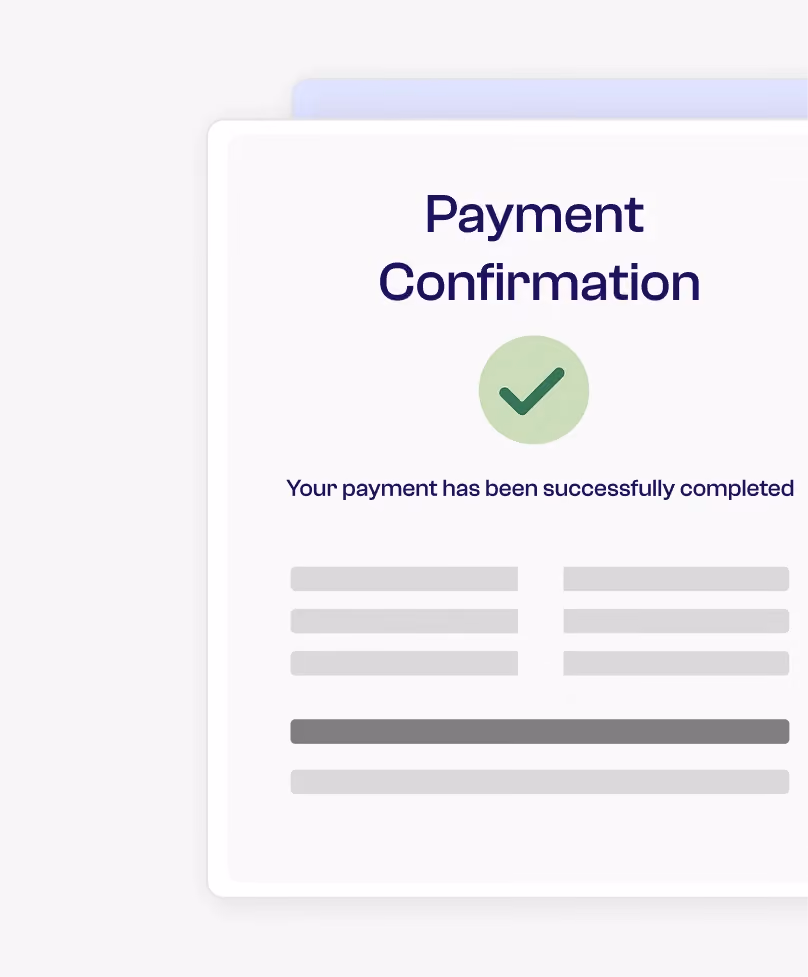 Confirmation of payment