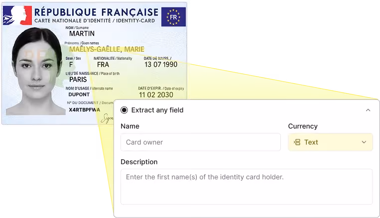 ID card extraction kyc