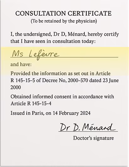 Free consultation certificate