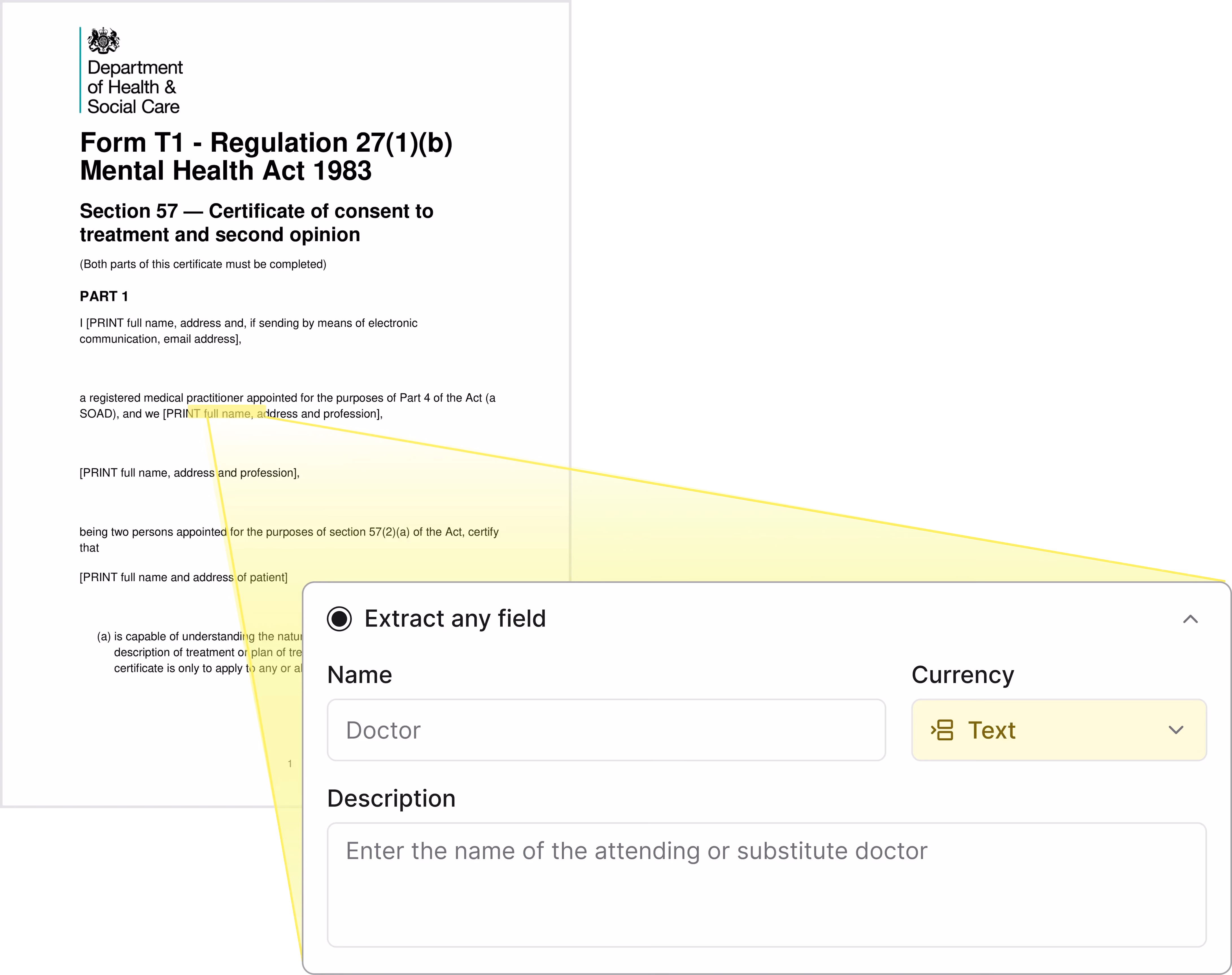 Extraction health form