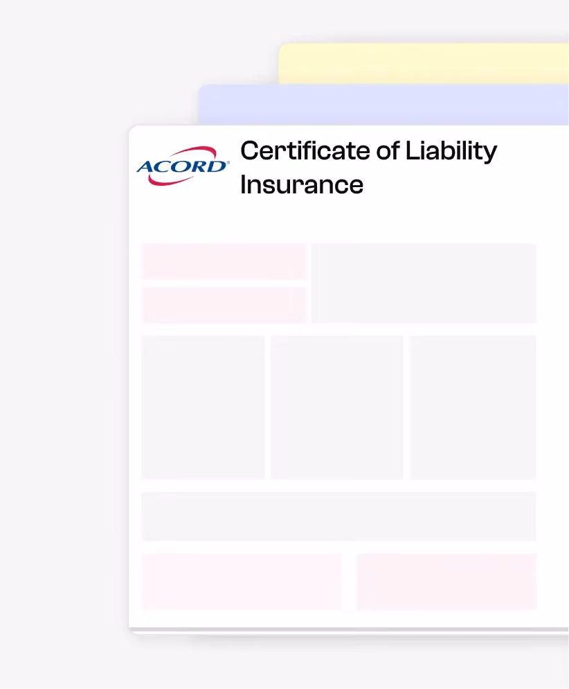 Rental liability insurance certificate