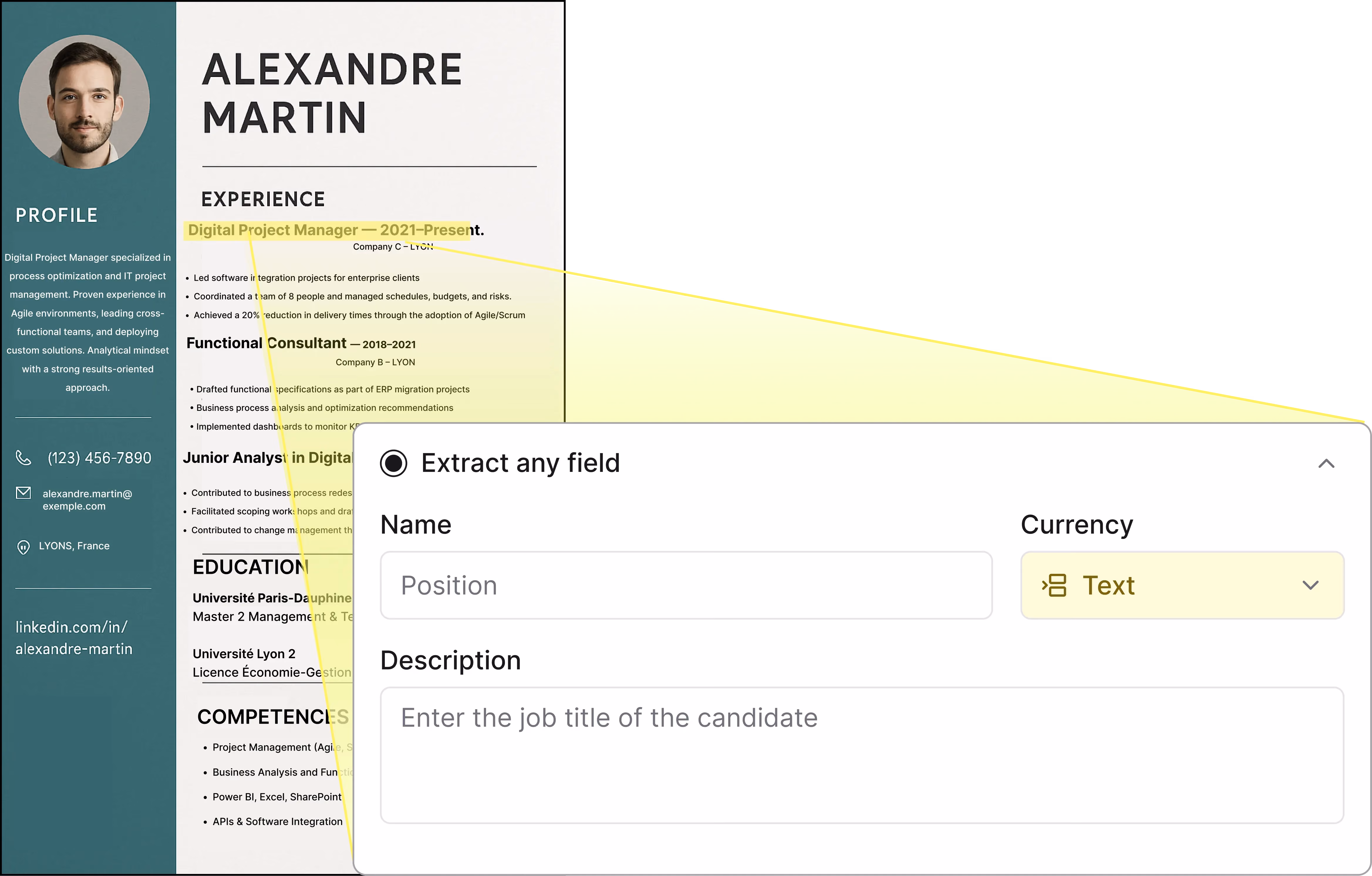 CV extraction