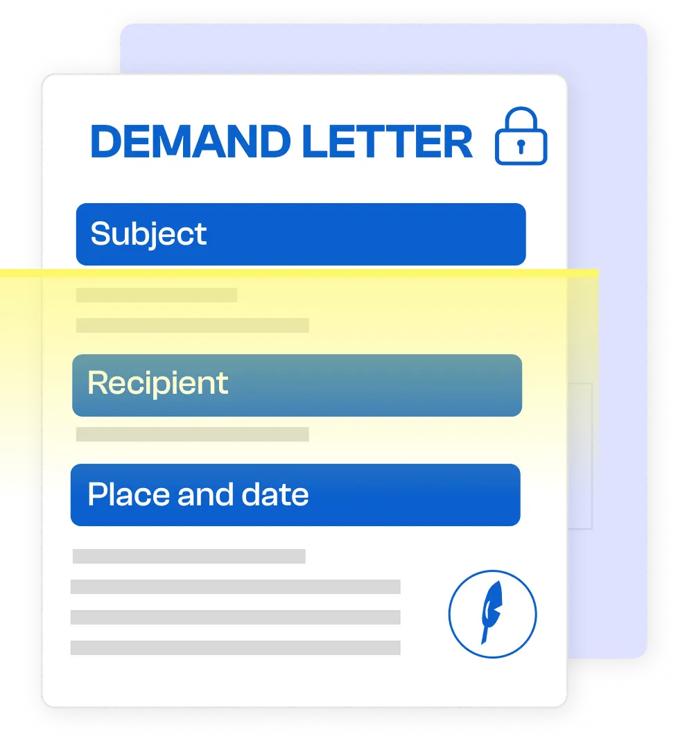 Example of OCR extraction on a letter of formal notice