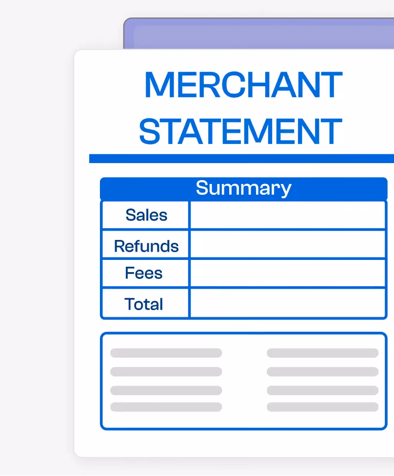 OCR Merchant statement