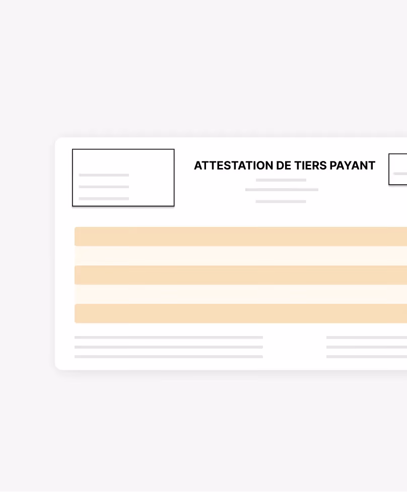 Attestation de tiers payant 