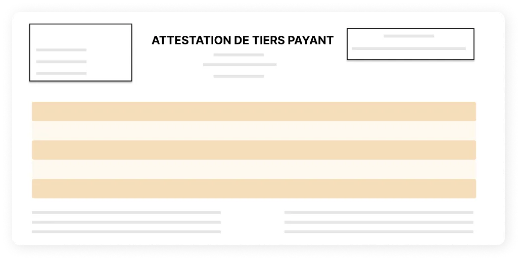 Attestation de tiers payant
