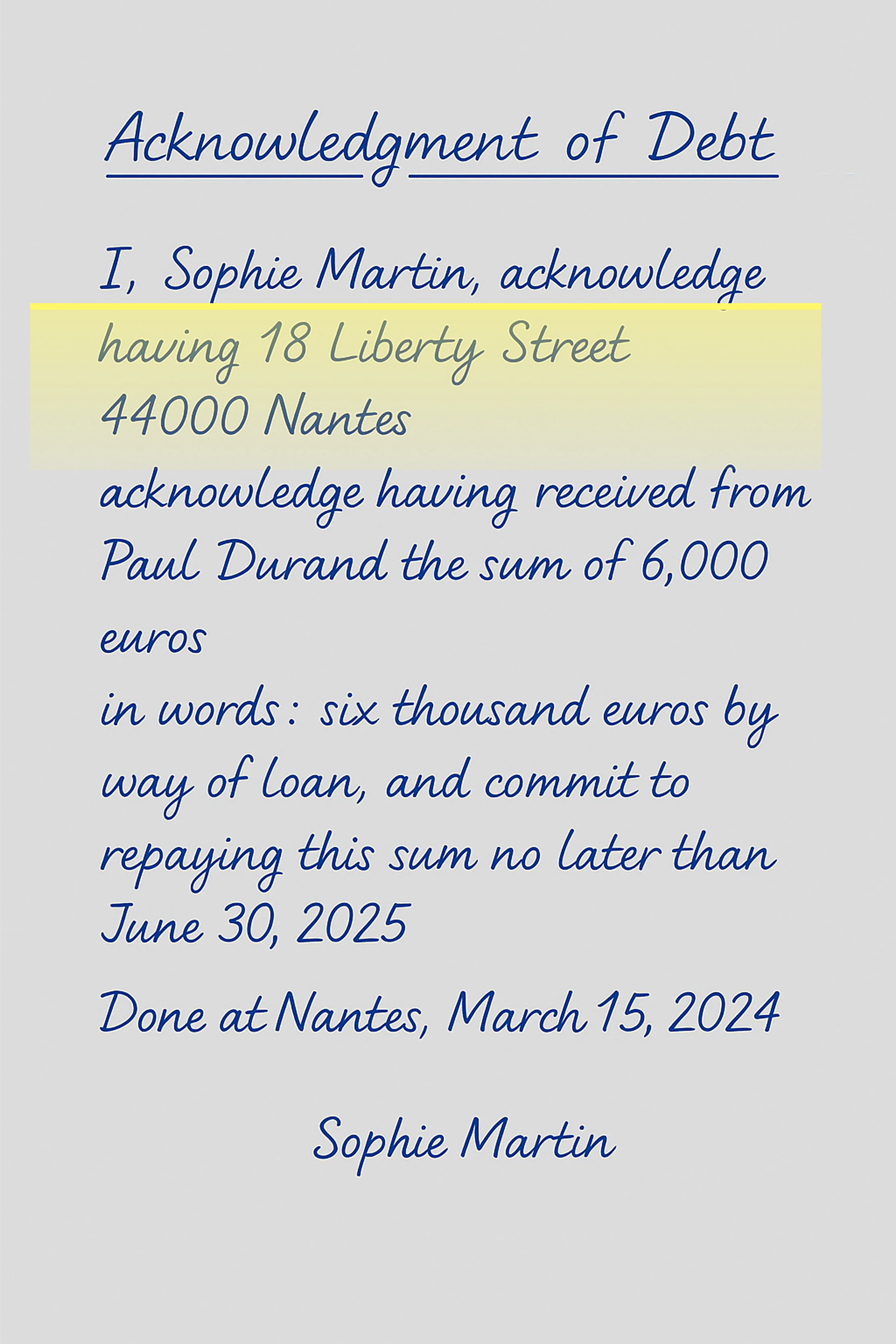 OCR für handschriftliche Schuldanerkenntnisse – präzise Digitalisierung komplexer Finanzdokumente.