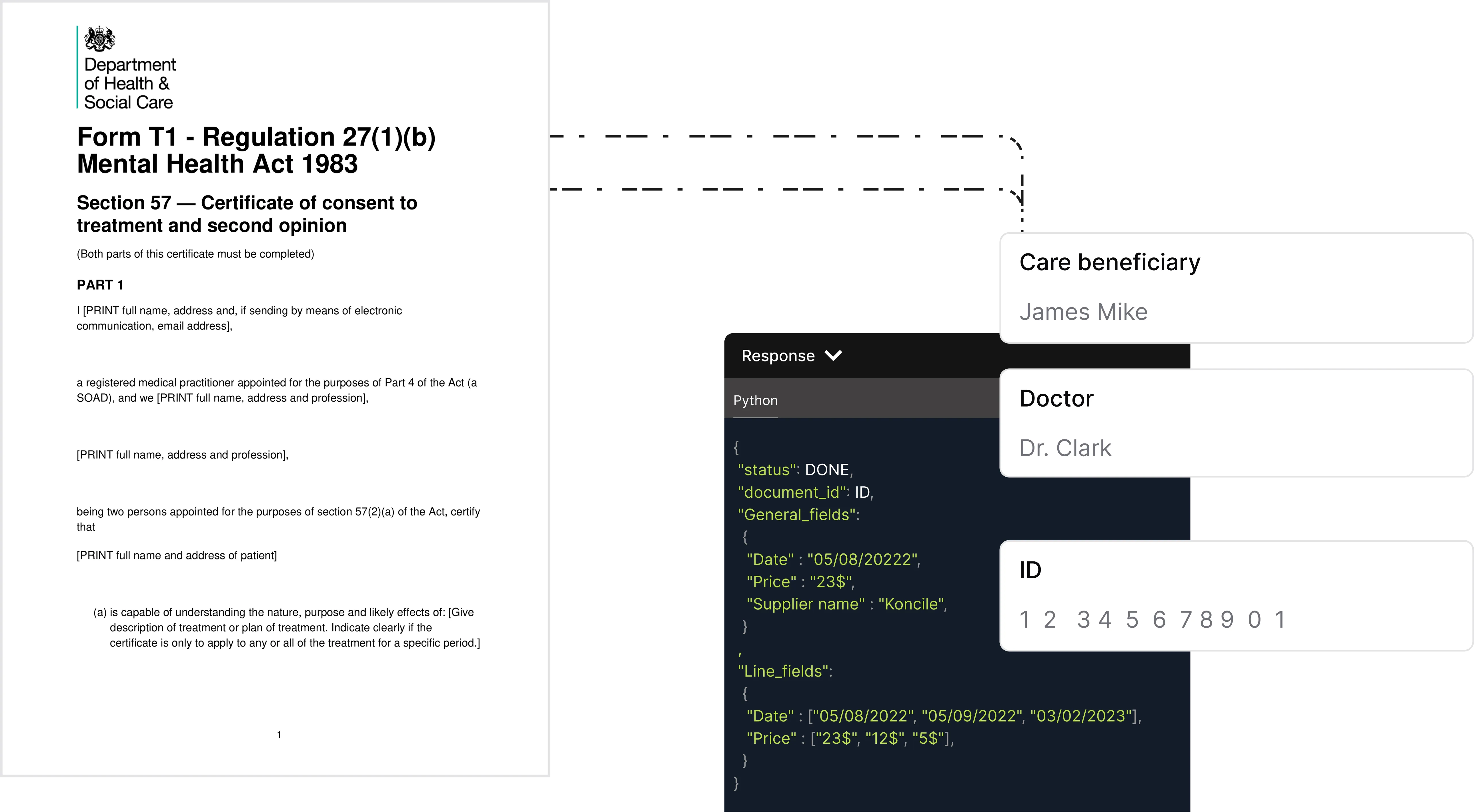 Extraktion von medizinischen Behandlungsformularen