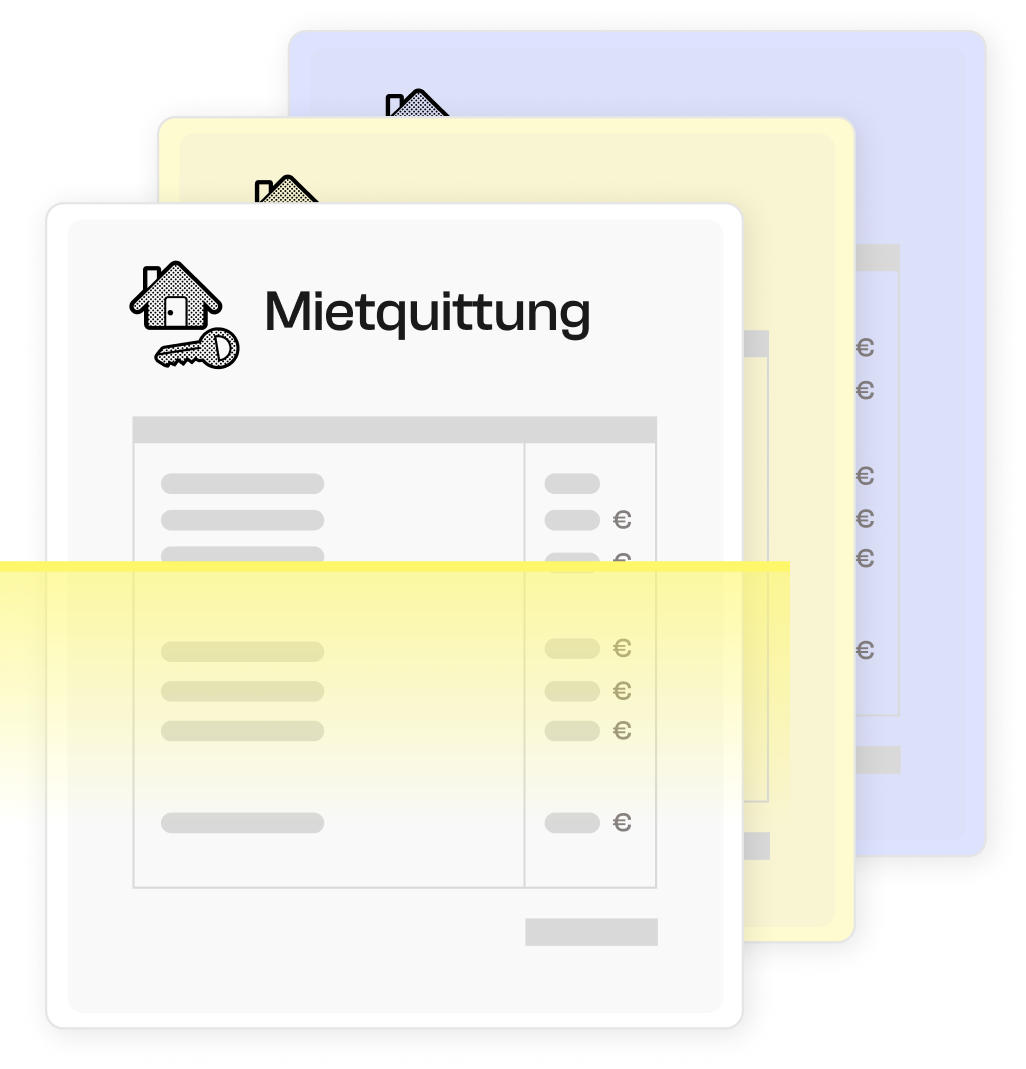 Beispiele für Mietquittungen.