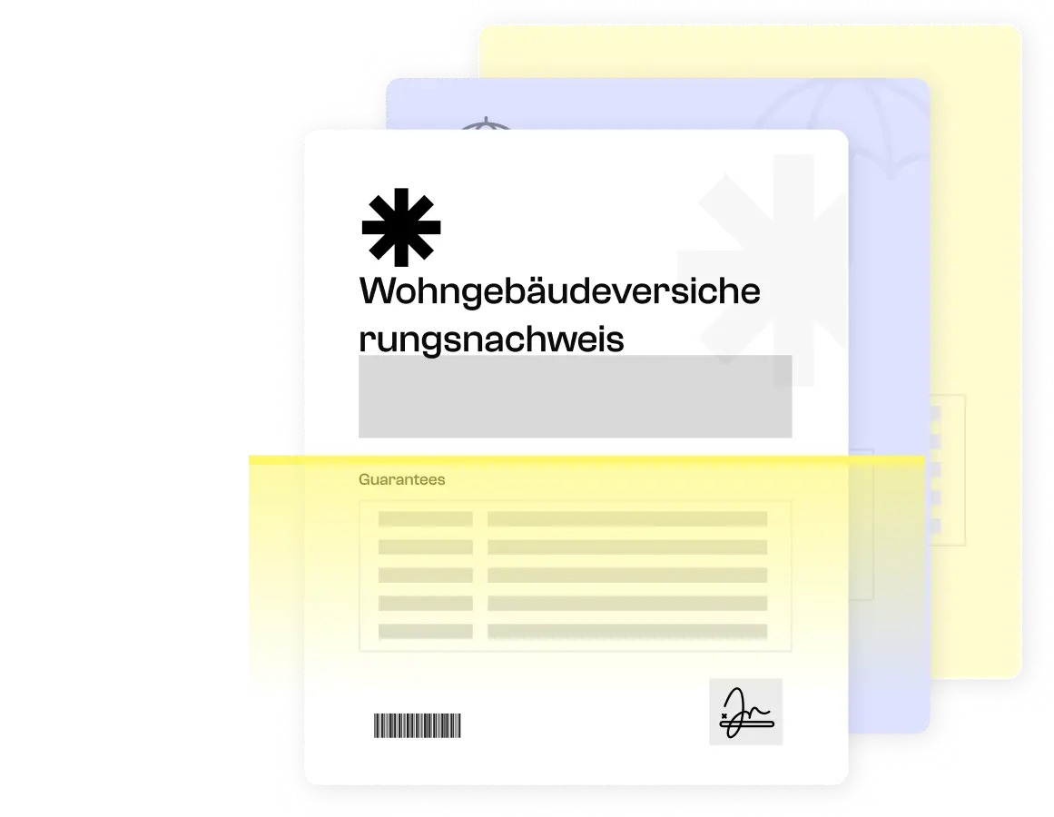 Beispiele für Wohngebäudeversicherungsnachweise.