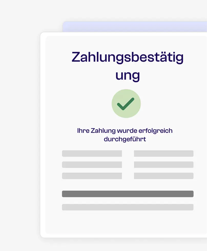 Bestätigung der Zahlung