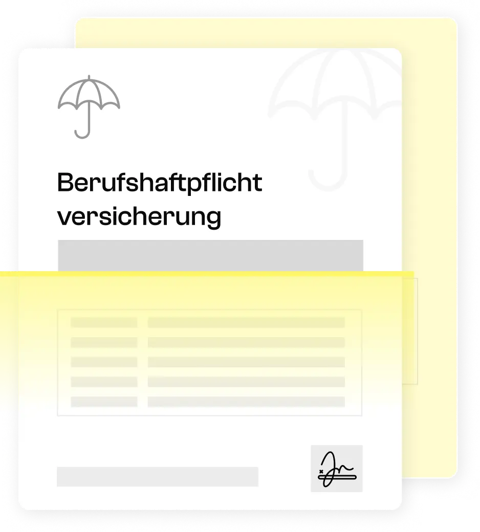 Berufshaftpflichtversicherungspolice