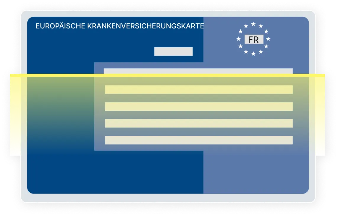 PDF in Text konvertieren und automatisch die Daten der Europäischen Krankenversicherungskarte (EHIC) extrahieren.