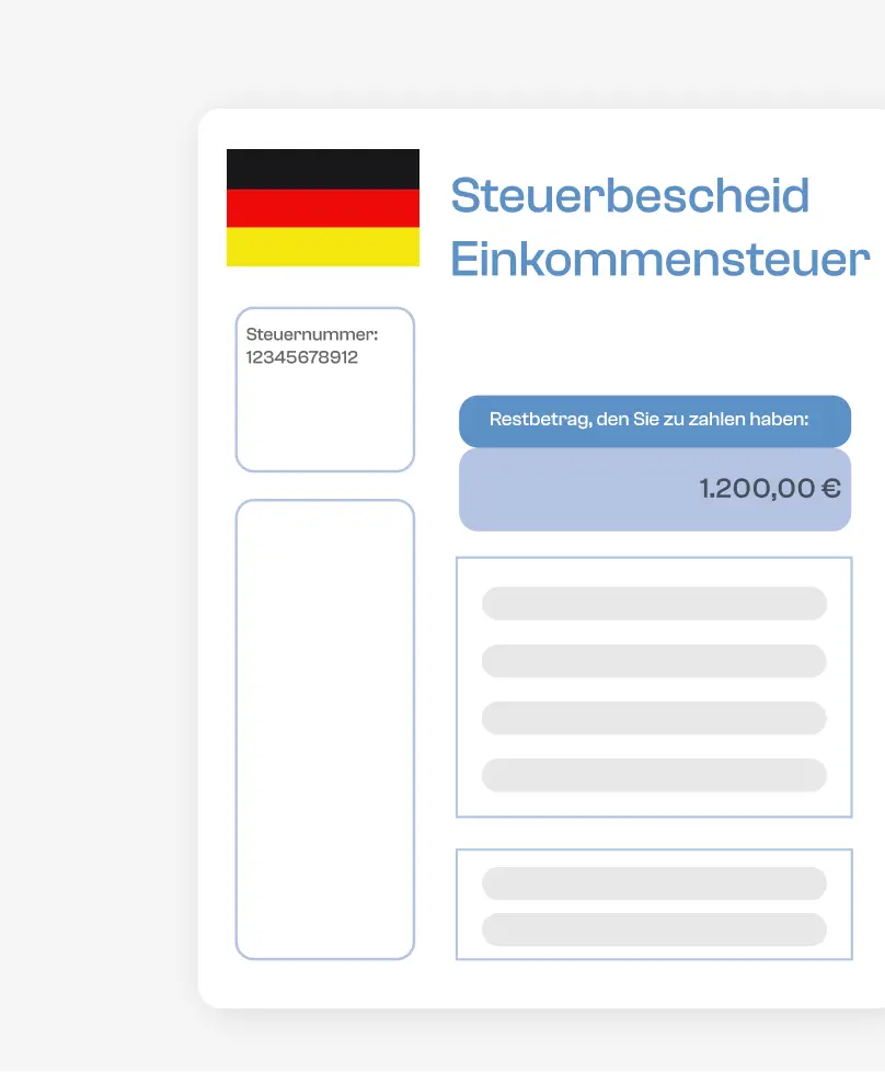 Extraktion Einkommensteuerbescheid