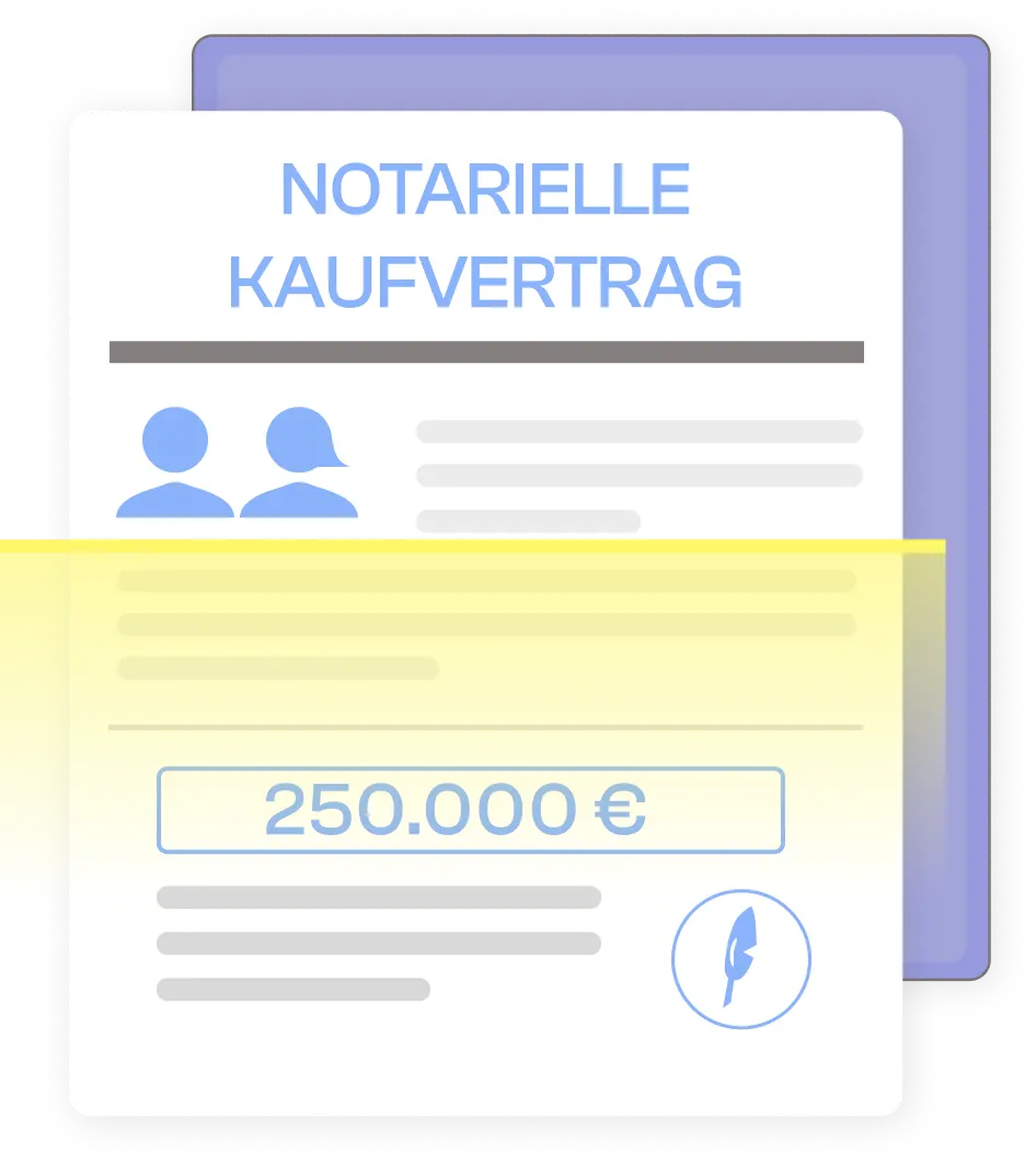 OCR-Analyse eines notariellen Kaufvertrags