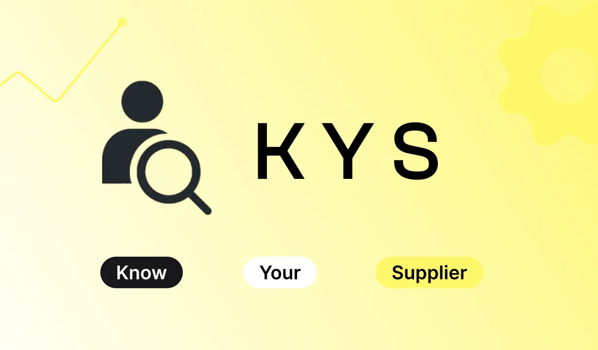 Symbolgrafik für KYS ( Know Your Supplier ) – Lieferantenprüfung und Compliance-Management.