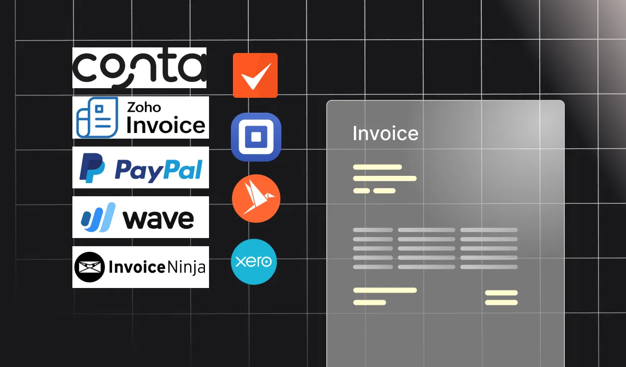 Bild eines Online-Rechnungsgenerators mit Formular und OCR-Integration.