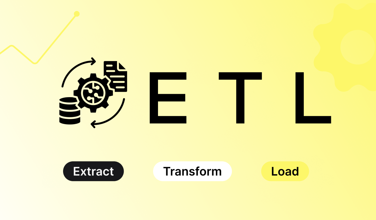 ETL-Prozessgrafik – Extraktion, Transformation und Ladung von Daten im Unternehmenssystem.