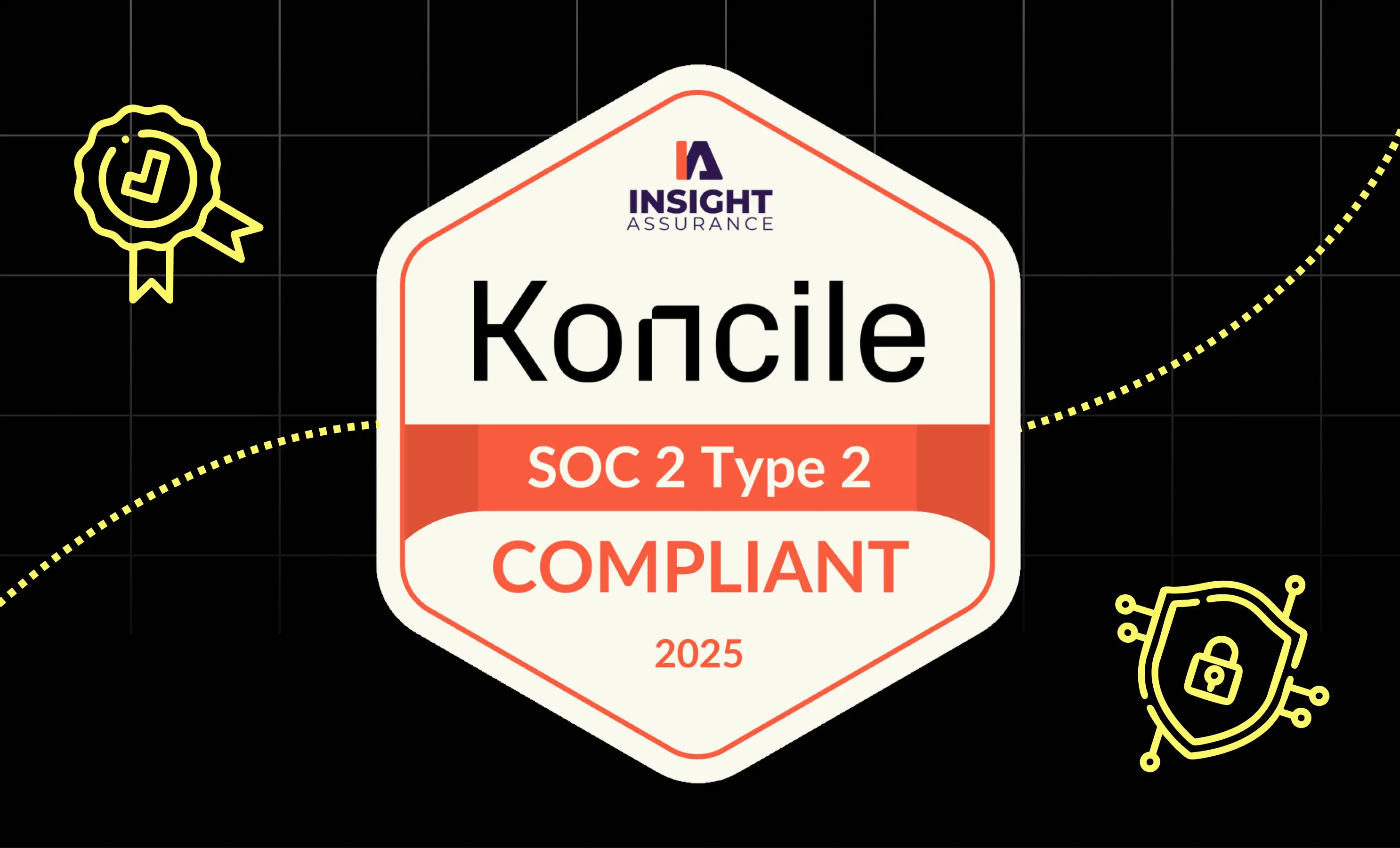 Koncile SOC-2-Zertifizierung – Symbol für Datensicherheit und Vertrauen in KI-OCR.