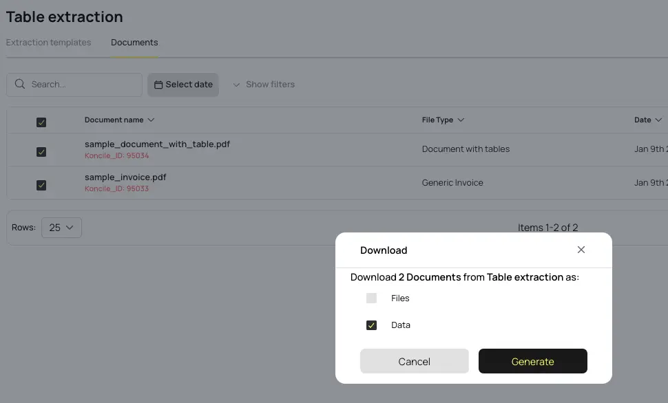 Excel-Dateien generieren