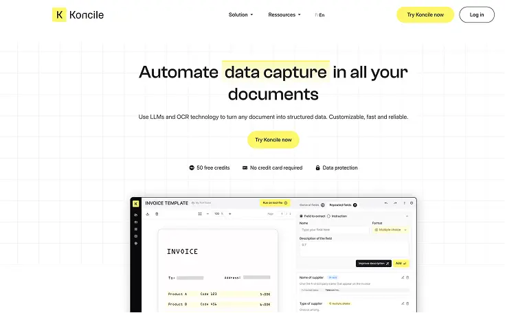 Koncile OCR Extraktion