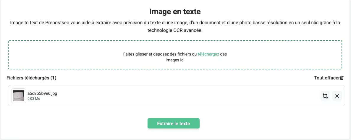 Prepostseo OCR Extraktion