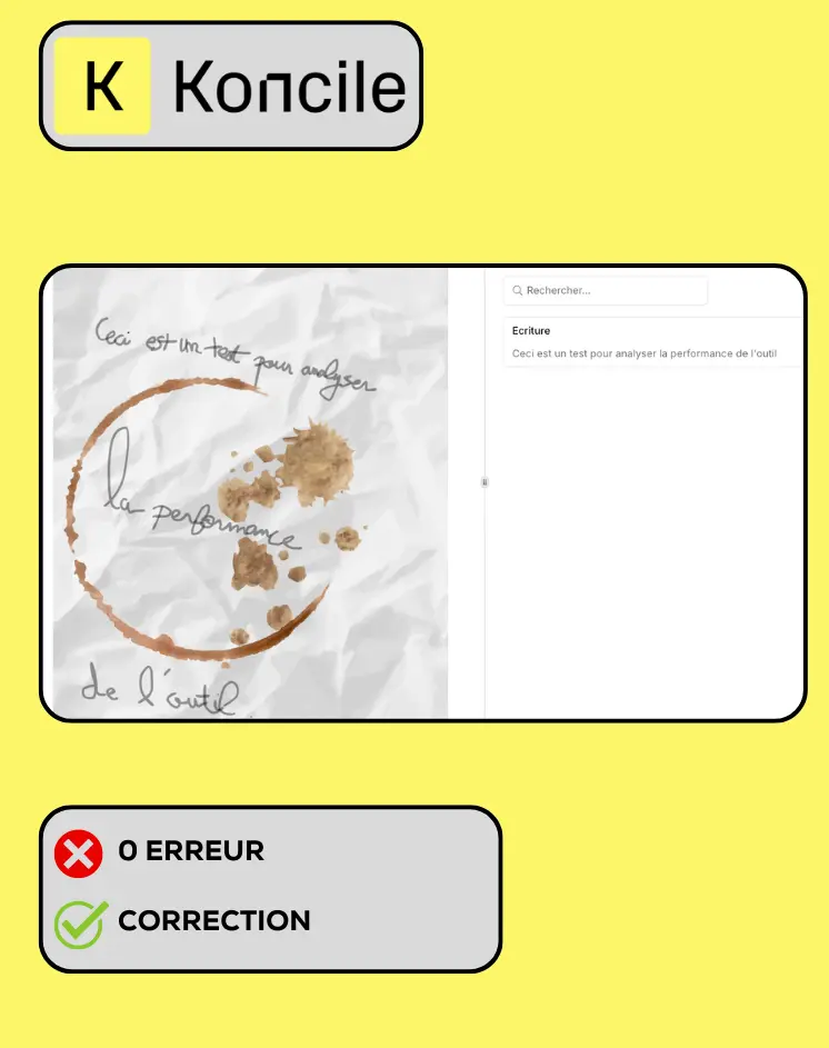 Handschrift OCR Vergleich: Koncile Screenshot ohne Fehler