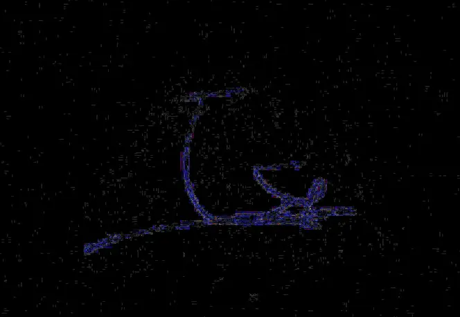 Cette image montre le résultat du test de l’analyse de compression ELA sur le document compressé et on y perçoit l’import de la signature, mais assez faiblement. Ce n’est pas flagrant visuellement mais visible au zoom.