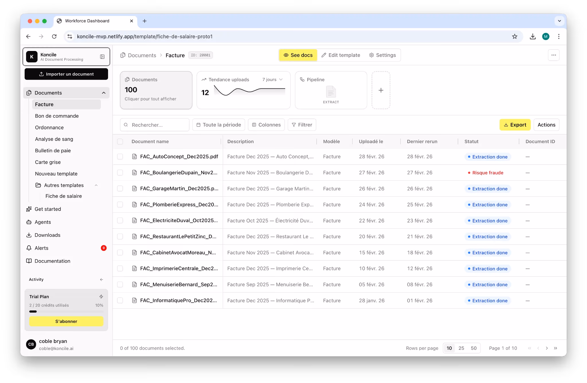 Koncile Dashboard