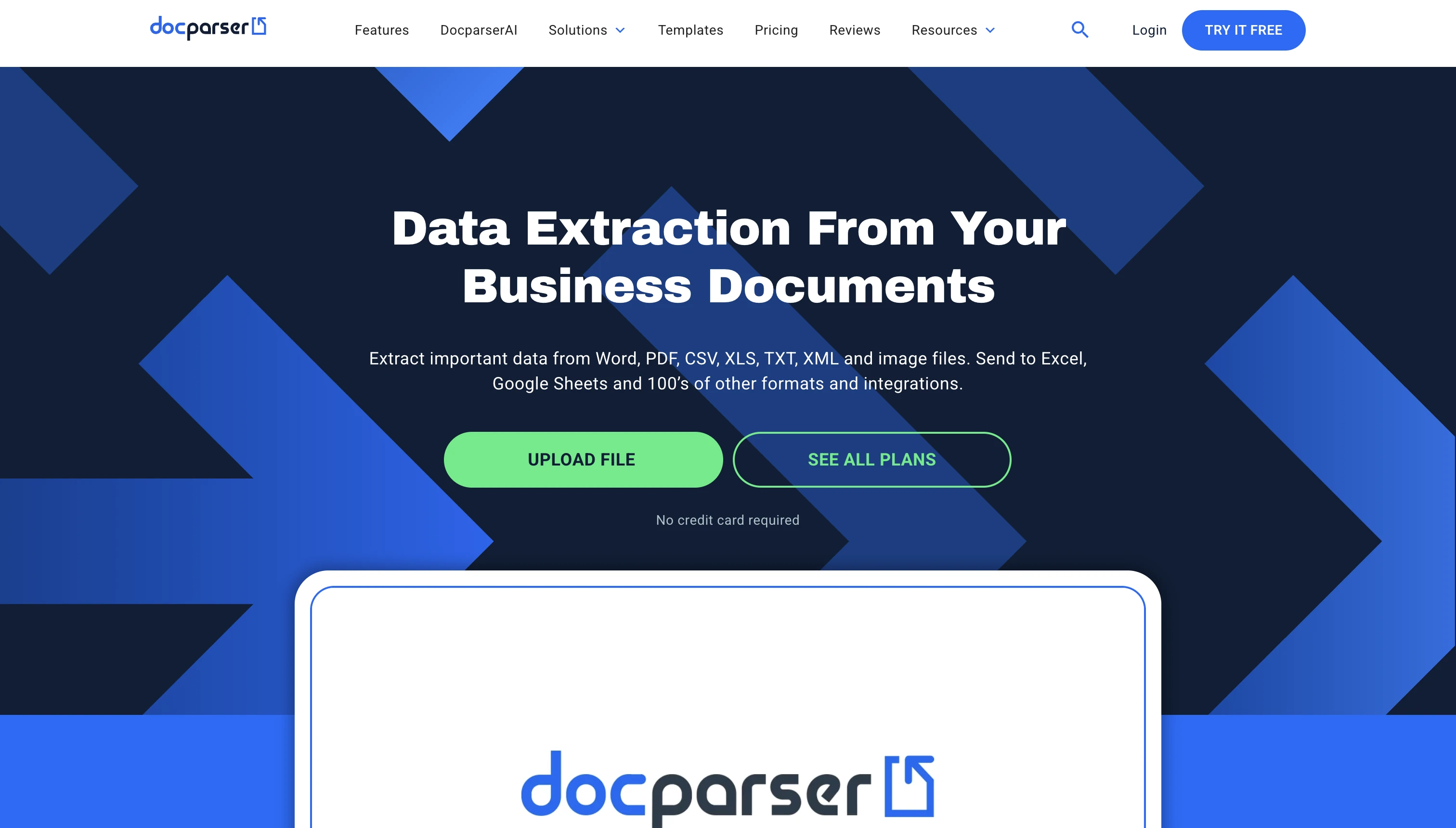 Docparser website screenshot