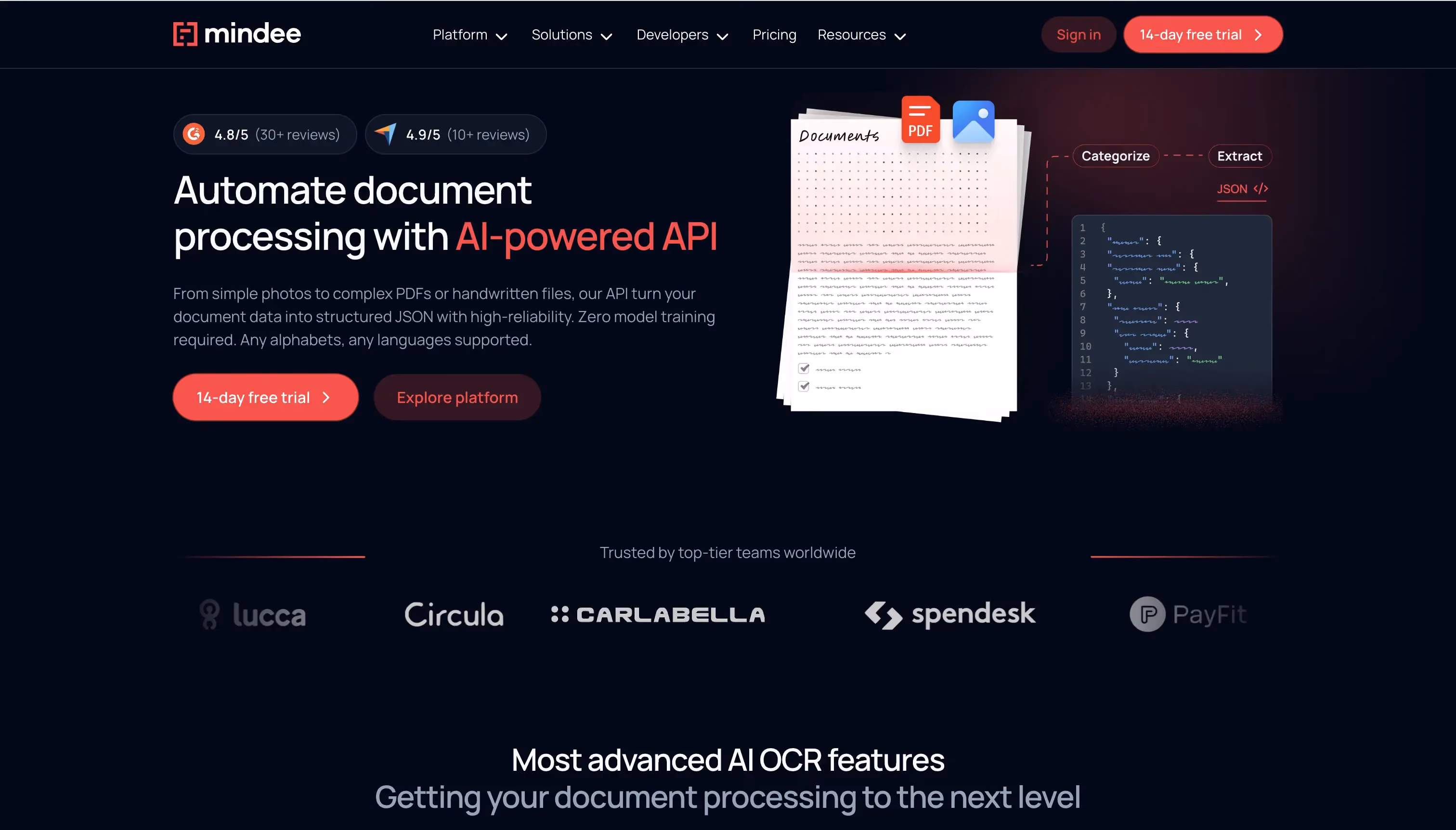 Mindee interface