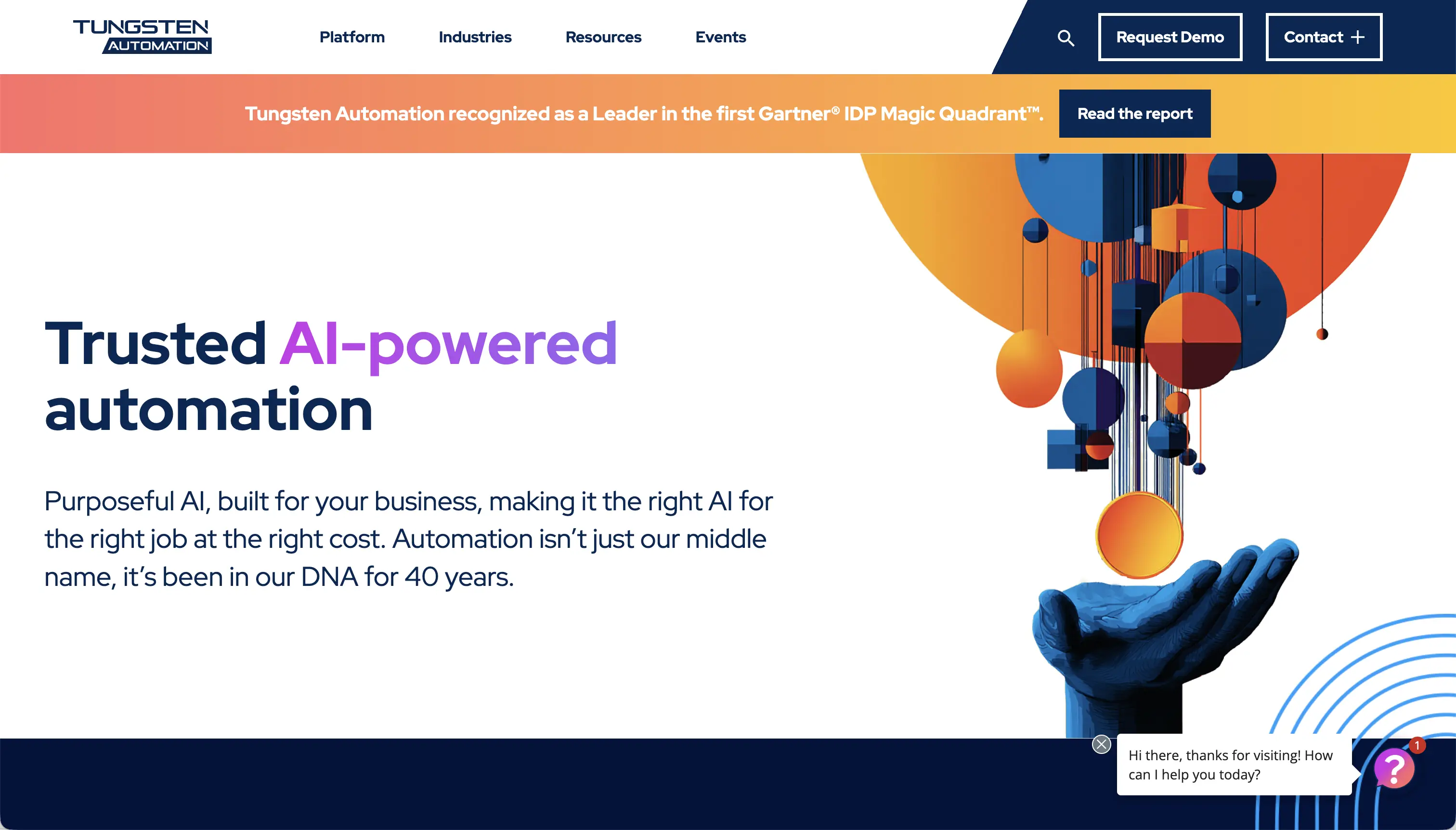Tungsten Automation Website-Screenshot